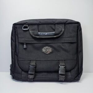 Harley-Davidson Black 16" Nylon Business Case Soft Laptop Travel Brief Bag Men